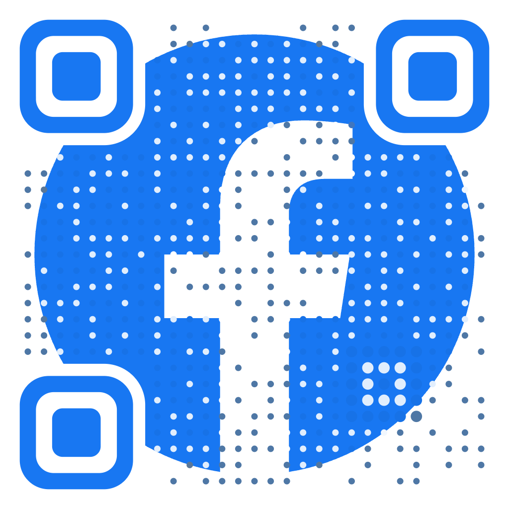 Facebook logo blended into a custom QR code