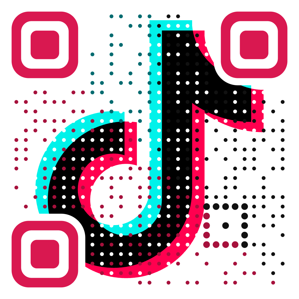 TikTok logo blended into a custom QR code