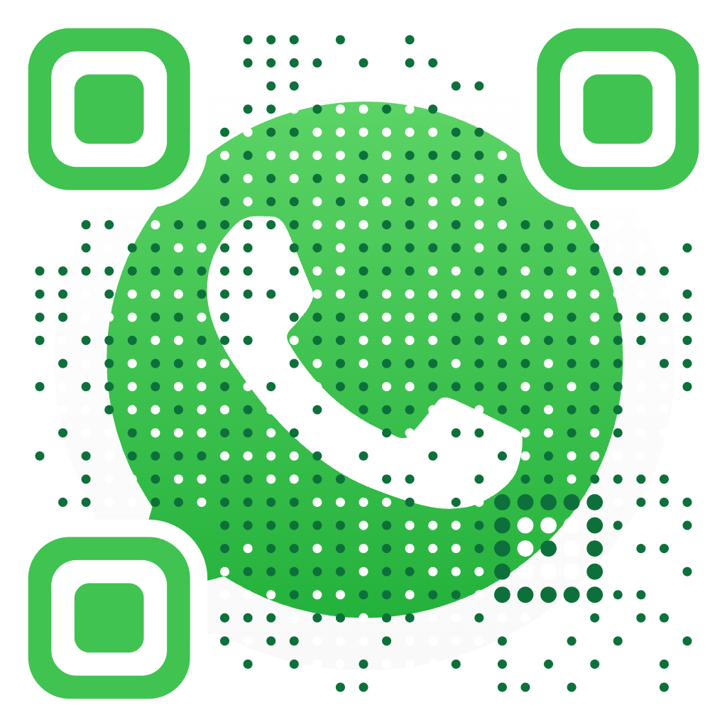 WhatsApp logo blended into a custom QR code